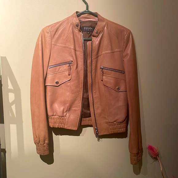 ESCADA SPORT lamb leather jacket size 34 - Picture 1 of 2